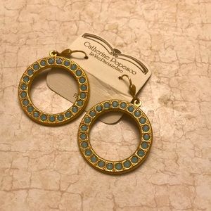 Gold hoops with handset crystals